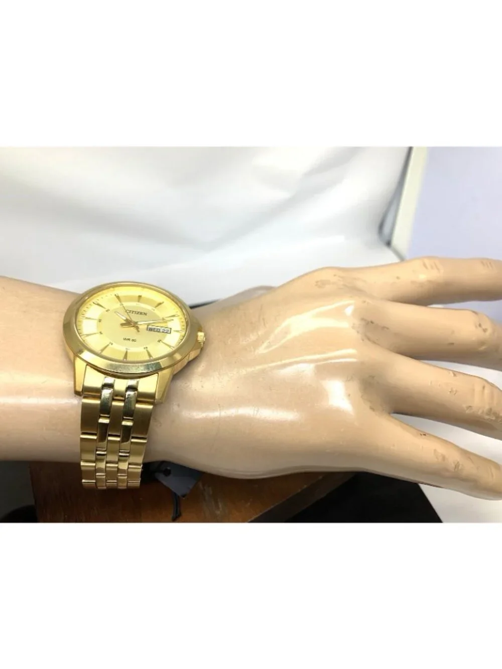 Citizen Men's Watch BF2013-56P Quartz Gold Dial Day Date 41mm Stainless Steel